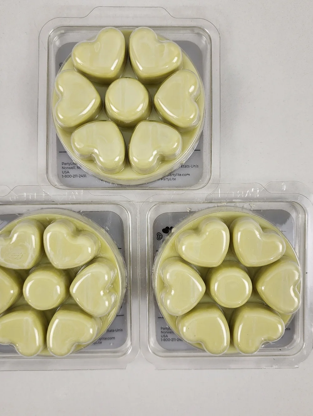PartyLite Cucumber Clementine Scent Plus Heart Wax Melts Green (3) Pack Bundle - Picture 2 of 4